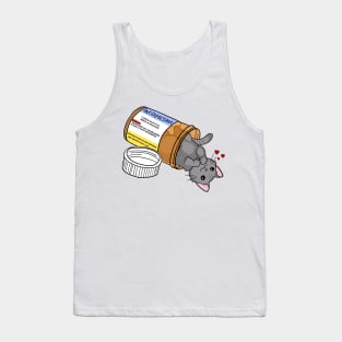 Grey kitty antidepressant love medicine Tank Top